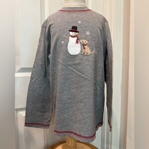 Janie and Jack size 6 NWT Gray Long Sleeve Snowman and Dog